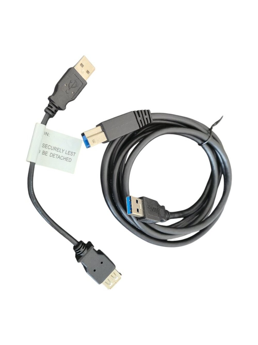 Bundle - USB 3.0 USB A to USB B Black Data Transfer Cable with USB extender